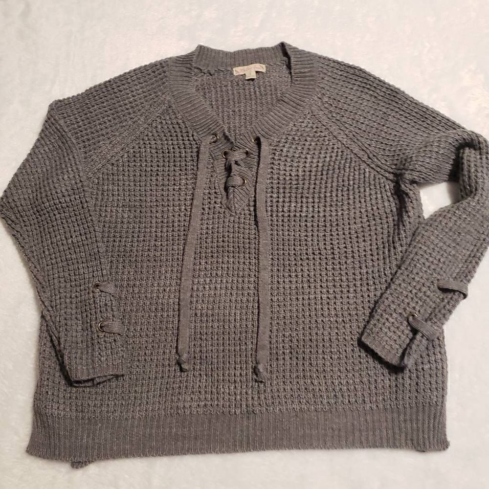 It's Our Time Women's Laced Front Sweater